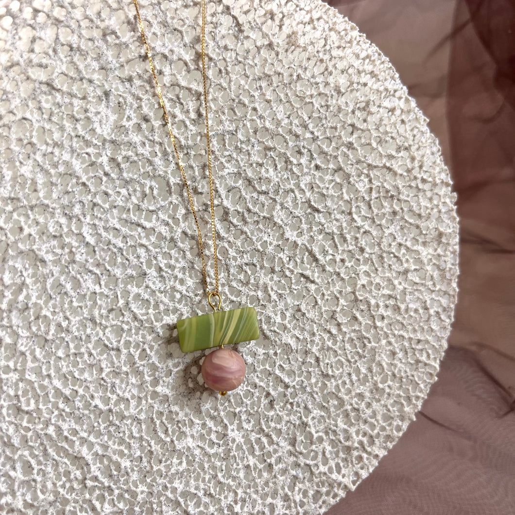 desert wave necklace - gold filled chain