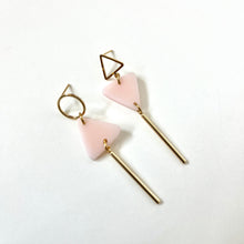 pink rose triangle geo linear dangles 