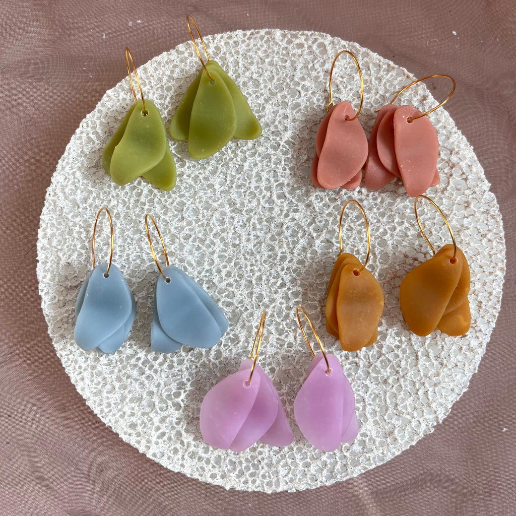 wavy hoop / Blue Moon Aquarius / Handmade Jewelry Washington DC blue