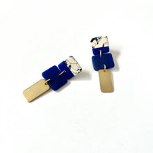 navy blue statement dangles from blue moon aquarius