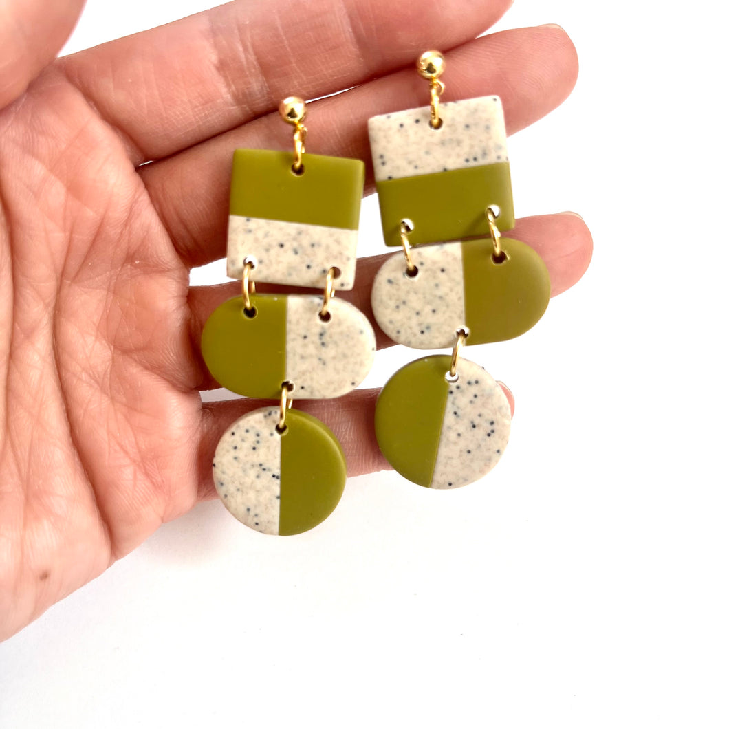 wasabi green  handmade earrings