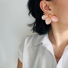 pink cherry blossom earring handmade washington dc 
