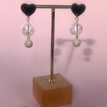 Heart with glass bubble - black/speckle