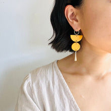 statement earring handmade mustard yellow