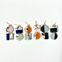 circle square multi color handmade dangle