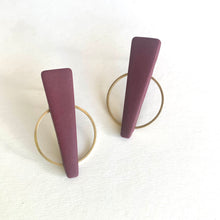 oxblood statement studs / compass / blue moon aquarius
