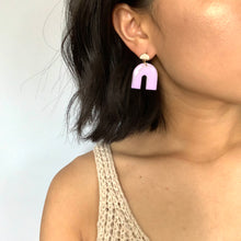 try on mini arch earrings