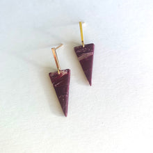 mini triangles in oxblood - blue moon aquarius jewelry shop