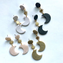 sun and moon earrings with brass